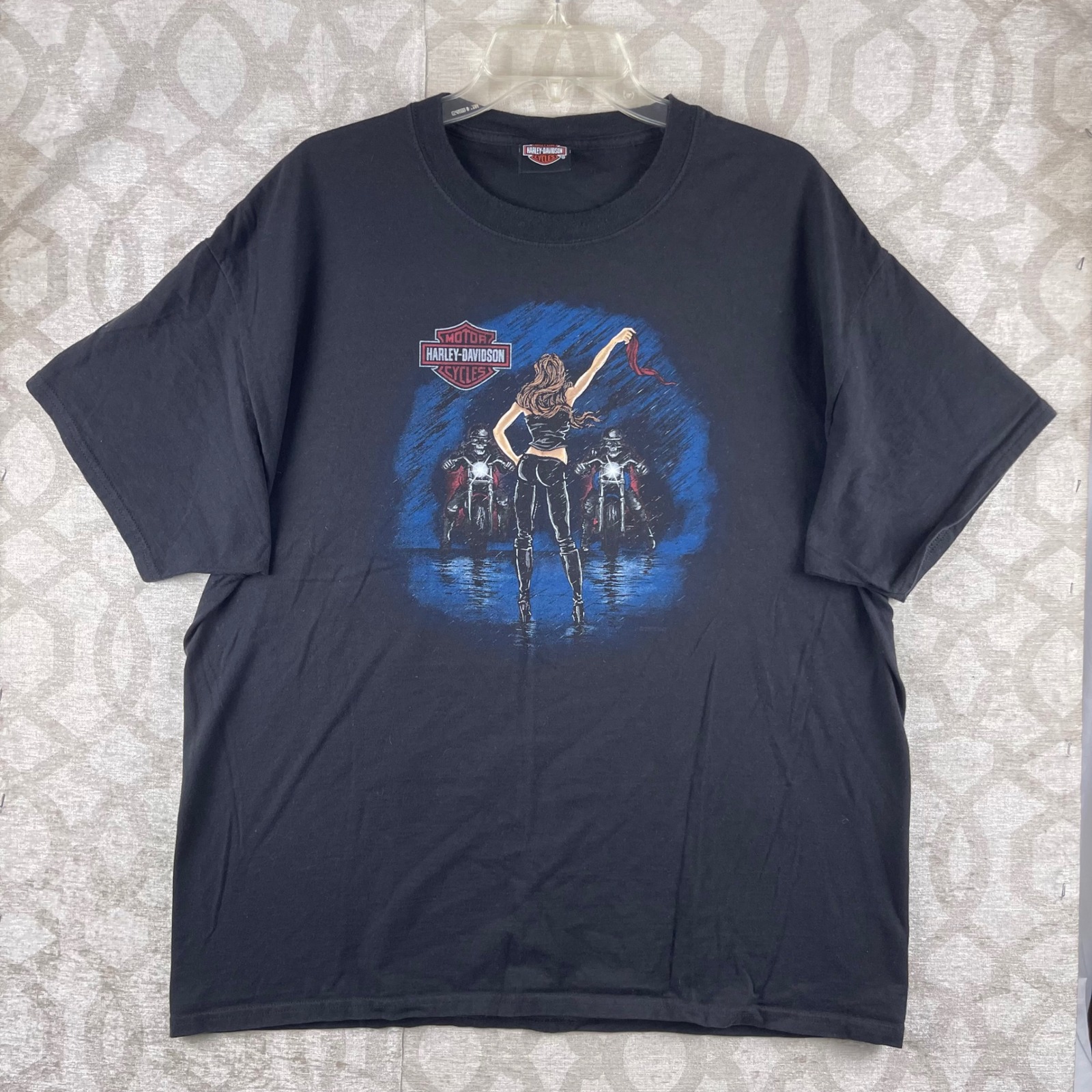 Harley-Davidson Rochester Nh Mens Xl Black Graphic Flagger T-Shirt Cotton 2013